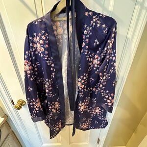 Floral silk like robe